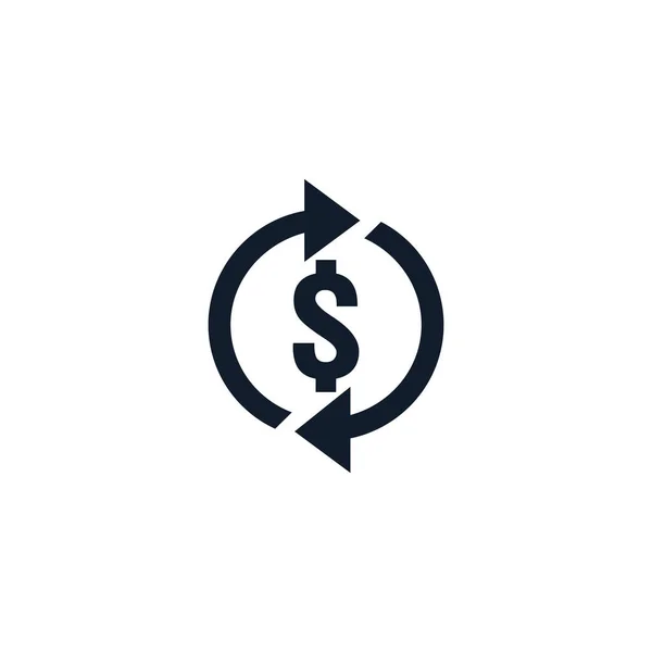 Převod Peněz Ikona Symbol Směnárna Finanční Investiční Služba Vrácení Peněz — Stockový vektor