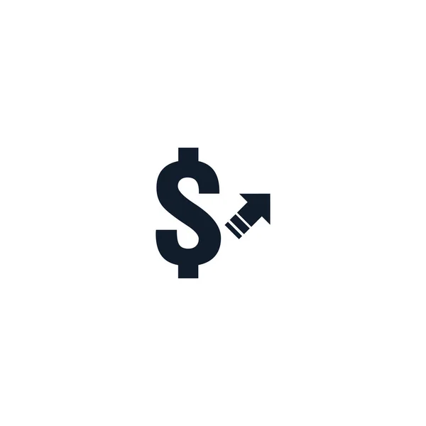 Zvýšení Ikona Dolaru Peníze Symbol Šipku Táhnoucí Zvedá Obchodní Náklady — Stockový vektor