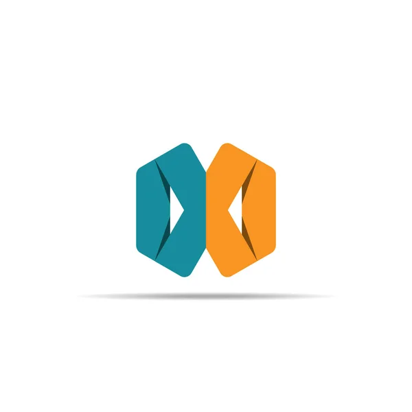 Abstrakta Geometriska Bokstaven Logotyp Mall Med Sexkantiga Element Objekt Oändlig — Stock vektor