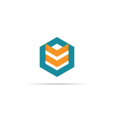 Soyut kiremit yığını küp sembolü. kutusu kurumsal iş veya veri veritabanı teknolojisi logo simge şablonu kazık. Vektör çizim.