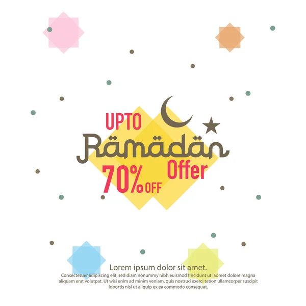 Ramadan Sale Offer Banner Design Promotion Poster Voucher Discount Label — Stock Vector