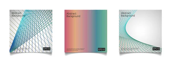 Abstracto Colorido Línea Arte Cubierta Plantilla Con Gradiente Forma Composición — Archivo Imágenes Vectoriales