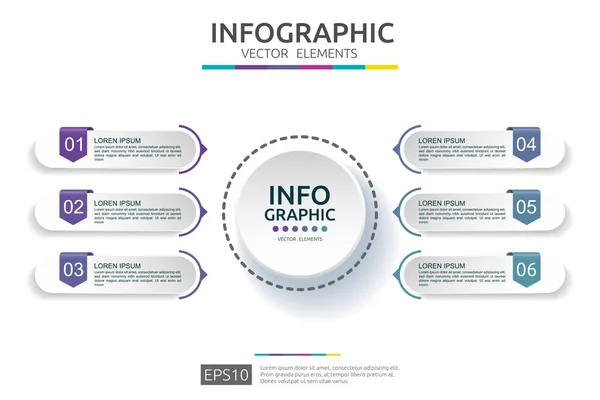 Kroków Infografikę Szablon Projektu Papierową Etykietę Osi Czasu Koncepcja Biznesowa — Wektor stockowy