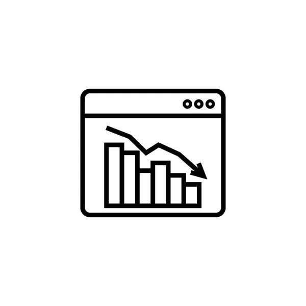 Graphique Tableau Flèche Diminuer Icône Dollar Argent Tomber Symbole Économie — Image vectorielle