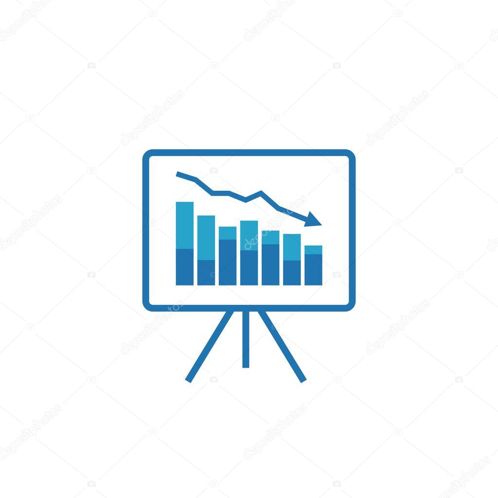 Grafik Tablo Azalma Simgesi Doları Para Sembol Düşmek Ekonomi Germe Yükselen Damla Kayıp Kriz Azaltmak Maliyet Azaltma Iflas Simgesi Vektör Çizim