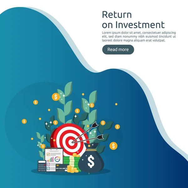 Rendement Capital Investi Concept Roi Les Flèches Croissance Entreprise Vers — Image vectorielle