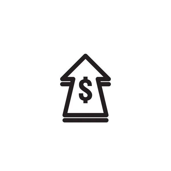 Іконка Збільшення Курсу Долара Грошовий Символ Стрілкою Вгору Зростання Цін — стоковий вектор