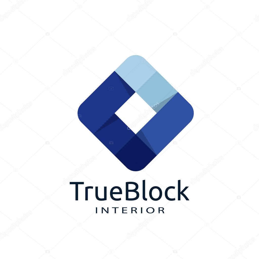 Tile wall logo icon for carpet, floor, ceramic industry. hexagon square abstract symbol. minimal sign concept design template vector illustration