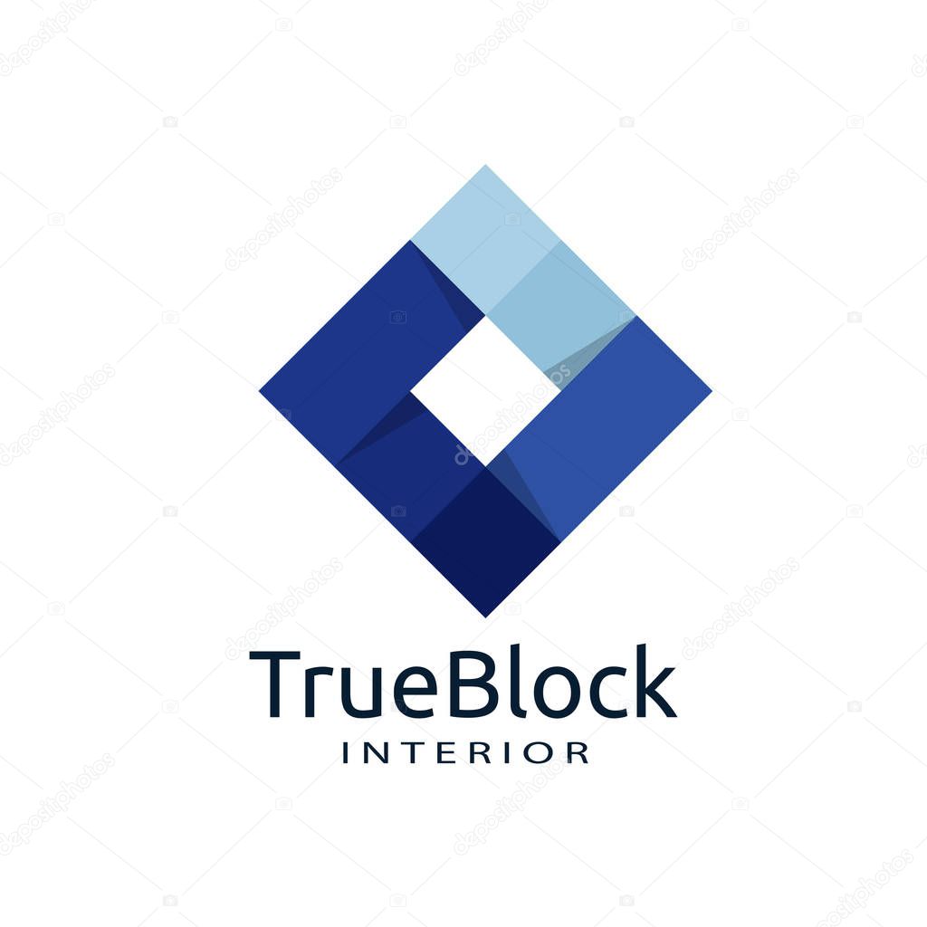 Tile wall logo icon for carpet, floor, ceramic industry. hexagon square abstract symbol. minimal sign concept design template vector illustration