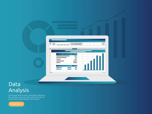 Análise Big Data Tela Seo Analytic Auditoria Negócios Planilha Com — Vetor de Stock