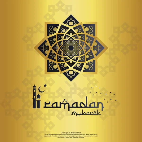 Conceito de design islâmico. mandala abstrata com ornamento padrão e elemento lanterna. Ramadan Kareem ou Eid Mubarak cumprimentando. convite Banner ou cartão fundo ilustração vetorial — Vetor de Stock