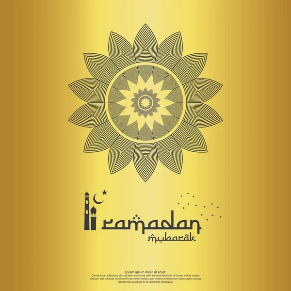 Concepto de diseño islámico. mandala abstracto con adorno de patrón y elemento de linterna. Saludo de Ramadán Kareem o Eid Mubarak. invitación Banner o tarjeta fondo Vector ilustración — Archivo Imágenes Vectoriales