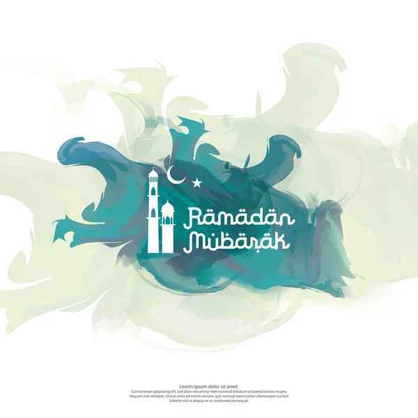 Mübarek Ramazan vektör tipografi İslam tasarım kutlama için. Ramazan Kareem veya eid tebrik kavramı davet Banner veya kart arka plan vektör çizim için — Stok Vektör