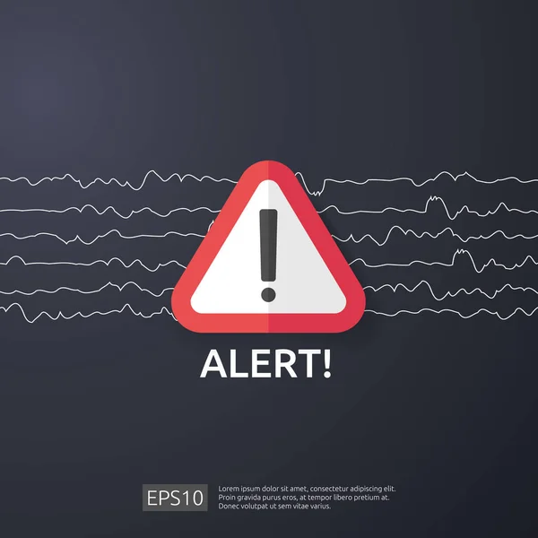 attention warning attacker alert sign with exclamation mark. beware alertness of internet danger symbol. shield line icon for VPN. Technology cyber security protection concept. vector illustration