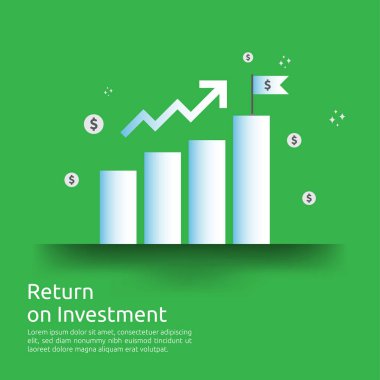 İş büyüme grafiği ve oklar grafiği başarıya doğru artar. Yatırım Roi getirisi veya kar kavramını artırmak. Finans yükseliyor. Pazarlama stratejisi afiş için finansal analiz.