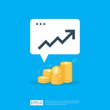 gelir maaş dolar oranı artış istatistik. iş kar büyüme marjı gelir. Ok ile yatırım Roi kavramı nın getiri finans performansı. maliyet satış simgesi düz stil vektör illüstrasyon
