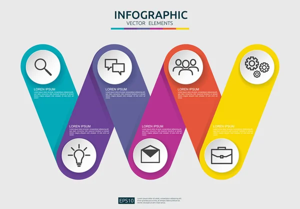 6 βήματα σύνδεση πρότυπο σχεδίασης στοιχείων γραφικού για το διάγραμμα, την παρουσίαση, τη ροή εργασιών, την ετήσια αναφορά. Πληροφορίες λωρίδας χρόνου απεικόνισης επιχειρηματικών δεδομένων με επιλογή εικονιδίων μάρκετινγκ. απεικόνιση διανύσματος — Διανυσματικό Αρχείο