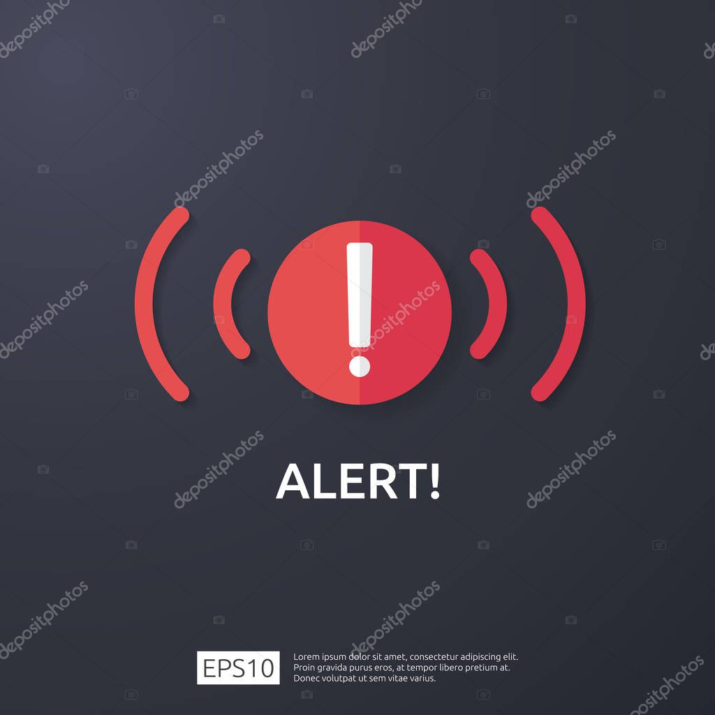 Attention warning attacker alert sign with exclamation mark. beware alertness of internet danger symbol. shield line icon for VPN. Technology cyber security protection concept. vector illustration.