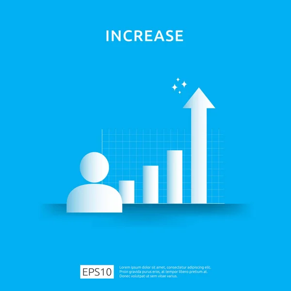 Income salary rate increase. business chart graphic growth margin revenue. Finance performance of return on investment ROI concept with arrow element. flat style design vector illustration — Stock Vector