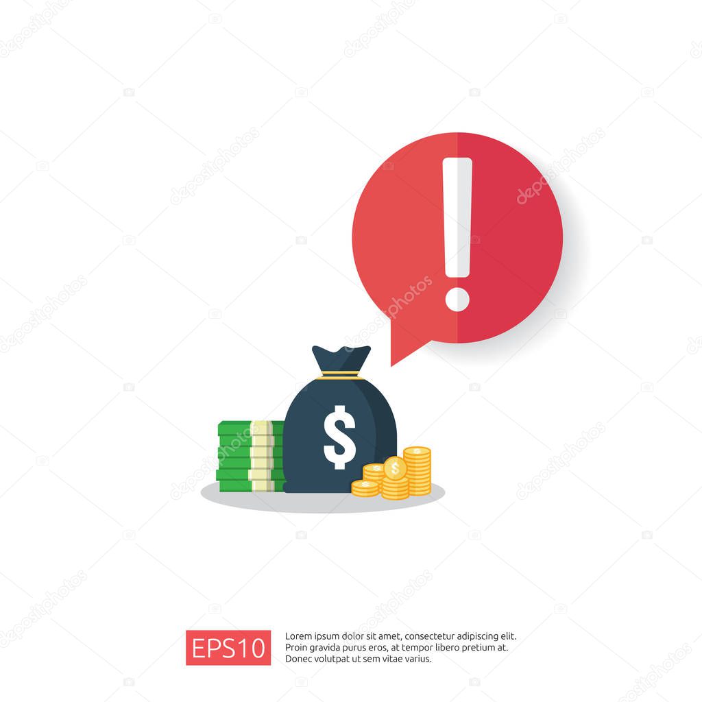 Stop and Anti Corruption concept. Business bribe with money in an envelope and prohibition warning sign. vector illustration in flat style for banner, background, web landing page and presentation