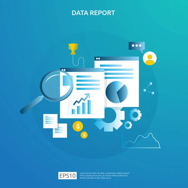 Cyfrowe dane graficzne dla Seo Analytics i strategiczne. informacje statystyczne, dokument sprawozdania z audytu finansowego, badania marketingowe dotyczące koncepcji zarządzania przedsiębiorstwem. ilustracja wektorowa infografiki — Wektor stockowy