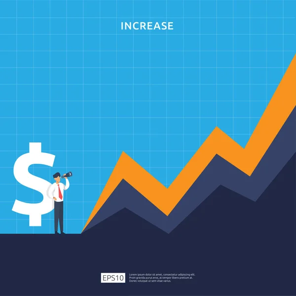 Pénzügyi Teljesítmény Koncepció Üzleti Nyereség Növekszik Növekedés Fel Nyíl Emberek — Stock Vector
