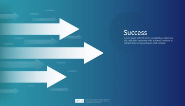 Business arrow target direction background to growth and success concept for presentation or web banner template. finance vision goal vector illustration