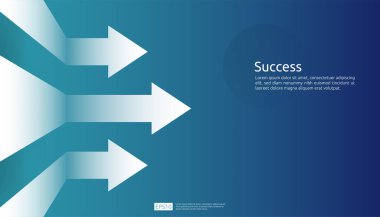 Business arrow target direction background to growth and success concept for presentation or web banner template. finance vision goal vector illustration