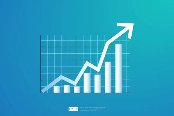 Verhoog Winst Verkoop Diagram Business Chart Groei Platte Stijl Ontwerp — Stockvector