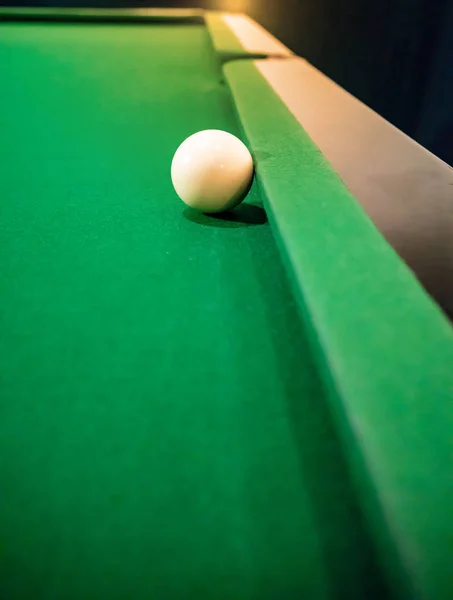 Bola Almofada Mesa Snooker Verde Tema Esporte Com Espaço Cópia — Fotografia de Stock
