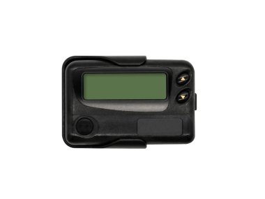 Vintage gadget iletişim çağrı cihazı için. Siyah beyaz arka plan üzerinde izole çağrı cihazı. Düğmeleri ile çağrı cihazı. Yol seçimi.