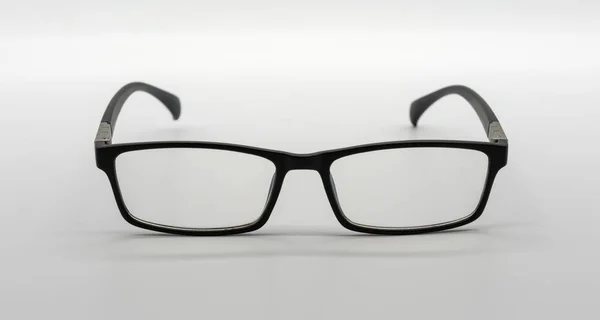 Occhiali Occhiali Plastica Nera Isolati Sullo Sfondo Bianco — Foto Stock