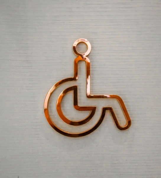 Deficiente Handicap Ícone Feito Cobre Sobre Fundo Branco — Fotografia de Stock