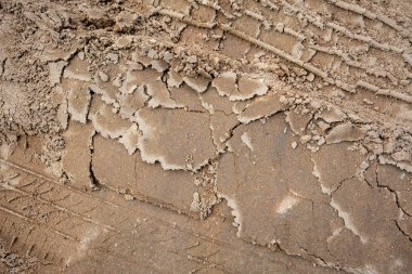 Kum dokusu. Arka plan için kumsal. Üst görünüm.