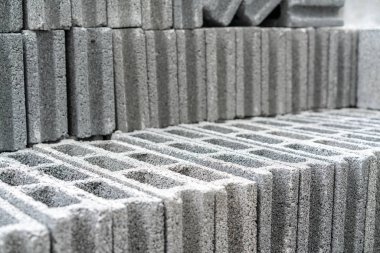 Beton bloklar İnşaat için arka plan ve doku seçici odak ile