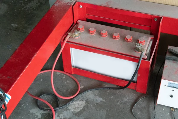 Red and white power storage batteries, Battery Connector,Solar Battery for backup power.