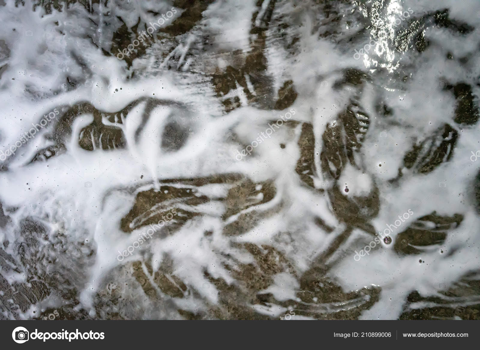Abstract White Foam Flow Water Dirty Concrete Floor Texture