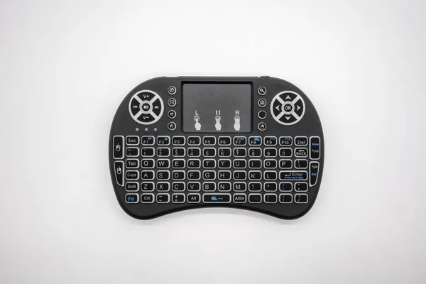 Mini Teclado Inalámbrico Con Teclado Pista Aislado Fondo Blanco — Foto de Stock