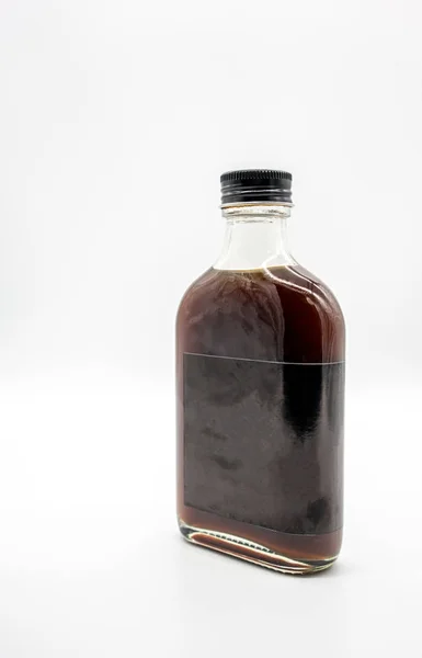 Cold Brew Café Botella Vidrio Con Tapa Negra Aislada Sobre — Foto de Stock