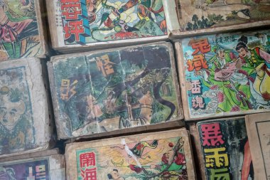 Suksasom Müzesi Phutthamonthon Sai 2, Bangkok, Tayland, Thailand, 24 Eylül, 2018: eski kurgu kitap Müzesi'nde.