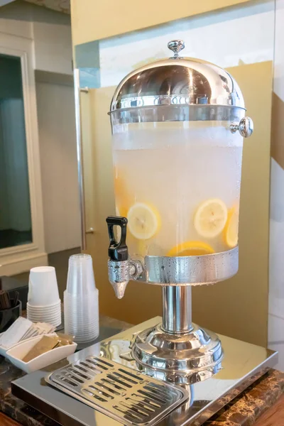 Water dispenser with fruit infused water. Refreshment concept