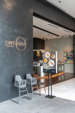 CAF Leitz Pacamara, Emquatier, Bangkok, Tayland, 3 Şubat 2019: kahve, pasta ve yemek kafeterya zarif ve modern tasarımı ile açık store.