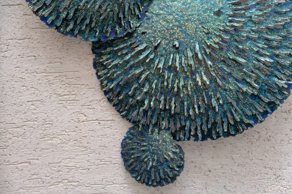 Modrý korálový útes na drsné betonové struktuře pro dekoraci. — Stock fotografie