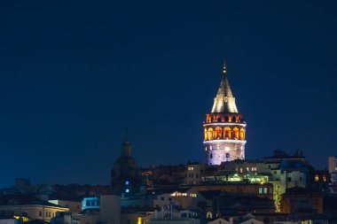 İstanbul 'da Gece Galata Kulesi