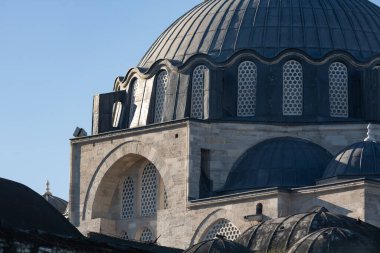 Rustem Pasa Camii 'nin mimari detayları. Ramazan, iftar, kandil, kadir gecesi (laylat al-qadr), İslami yeni yıl, Kurban Bayramı arkaplan fotoğrafı.