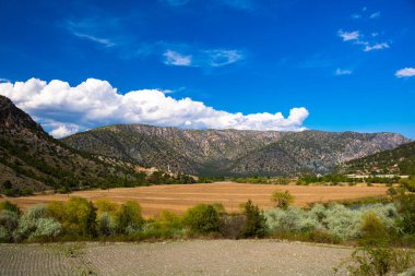 Tepelerin yakınındaki tarım arazileri