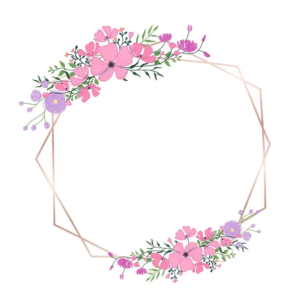 Moldura Floral Para Convite Casamento Design Cartão Saudação Banner Modelo — Vetor de Stock