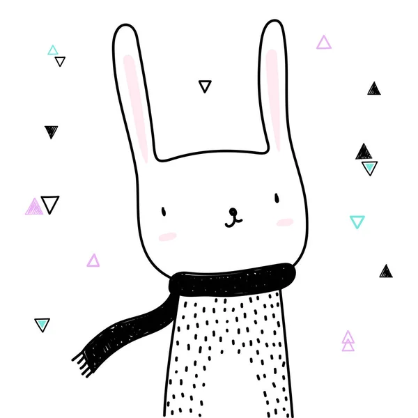Cute królik kreskówka izolowane na białym tle — Wektor stockowy