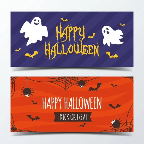 Halloween Banner Tervezősablon Létrehozása Vektor — Stock Vector