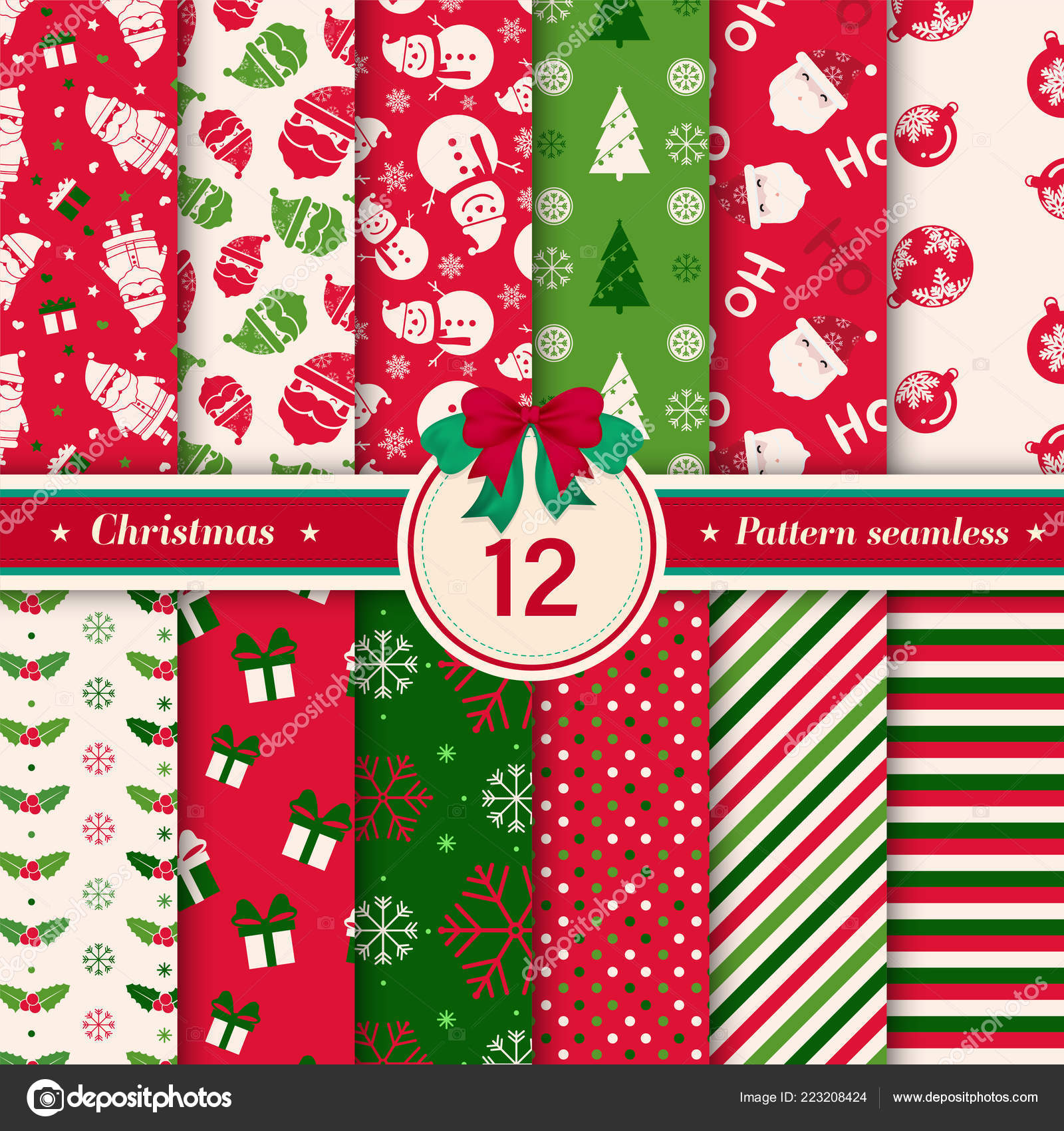 Red And Green Christmas Patterns
